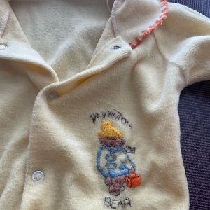 Vintage 1980’s velour yellow paddington bear onesie